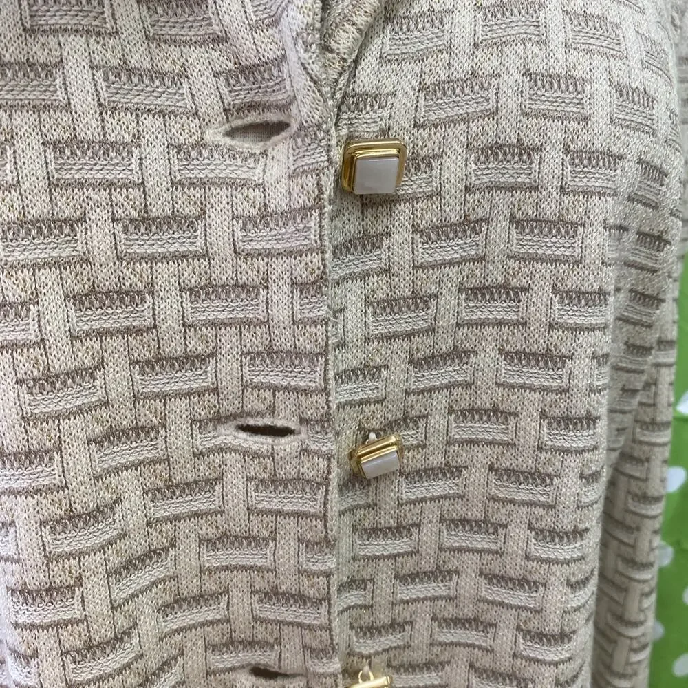 St John Collection Marie Gray Knit Blazer Suit Jacket Sz 10 XL Novelty